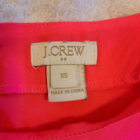 J. Crew Bright Pink Laser Cutout Short Sleeved Top with Keyhole Size XS - Picture 5 of 5